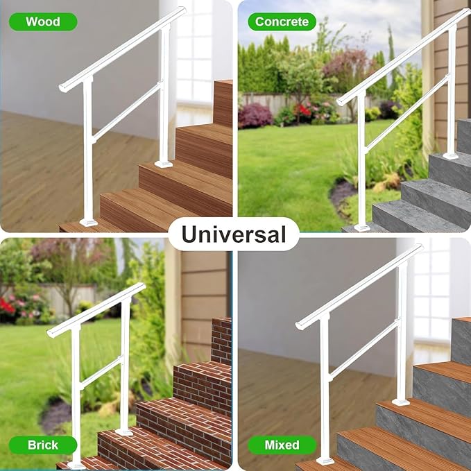 Hand Rails for Outdoor Steps, 2 Step Stair Handrail & Indoor Stair Railing - Image 7
