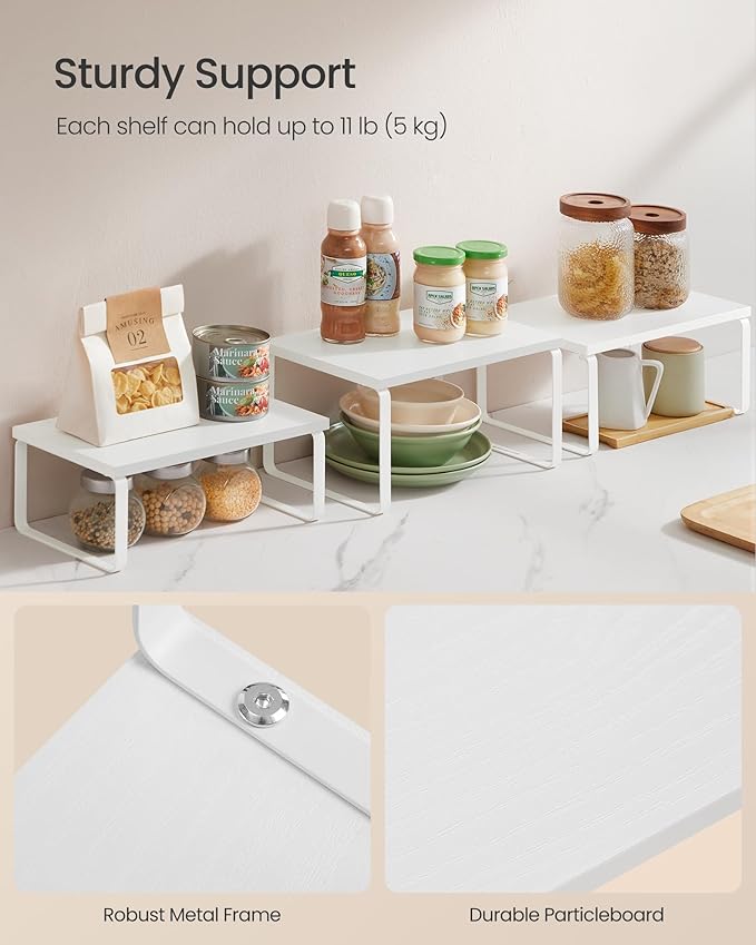 SONGMICS Cabinet Organizer Shelf, Kitchen Storage, Spice Rack, Expandable - Image 4