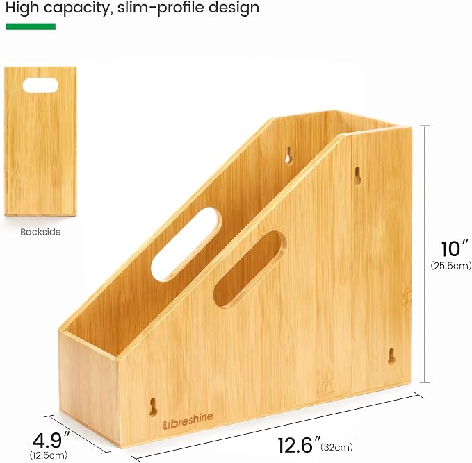 Slim Bamboo Storage Bin with Handles – Heavy-Duty Organizer - Image 5