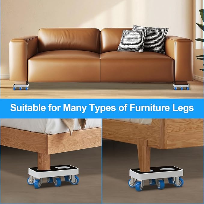 Furniture Dolly with Dual Groove Design: Furniture Sliders with 6 Wheels - Image 3