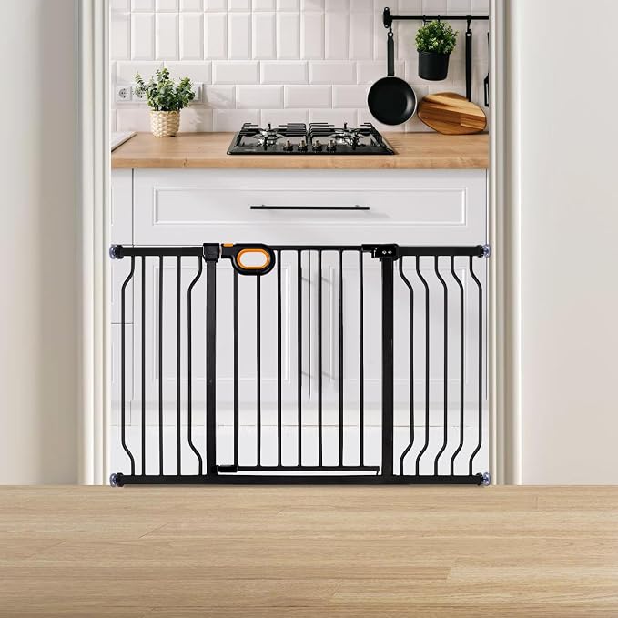 Baby Gate for Stairs 29-52 Inch Wide, Safety Gate for Baby Adjustable Pet Gate by owlieextrawidebabygate