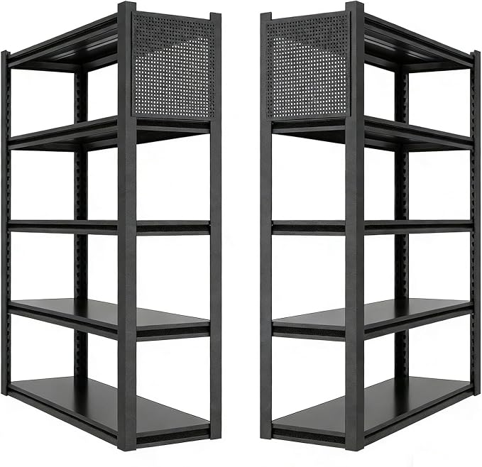 2 Sets Storage Shelves with Pegboard, 72“*48" Wide 24”Heavy Duty Garage by Unknown