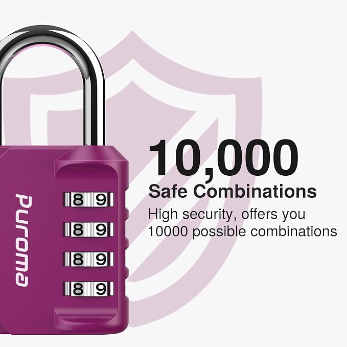 Puroma 2 Pack Combination Lock for Locker 4 Digit Outdoor Waterproof Padlock - Image 2