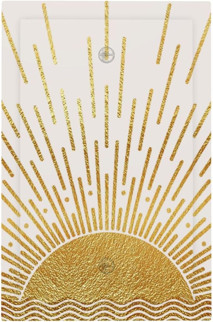Mid Century Boho Golden Sun Sunrise Sunset Light Switch Cover Plate 1 Gang No by Unknown