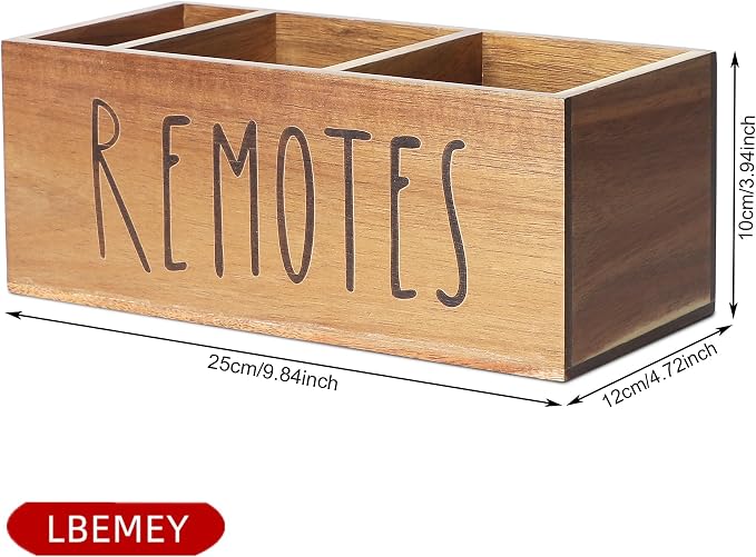 Acacia Wood Remote Control Holder, TV Remote Holder, Remote Organizer - Image 4