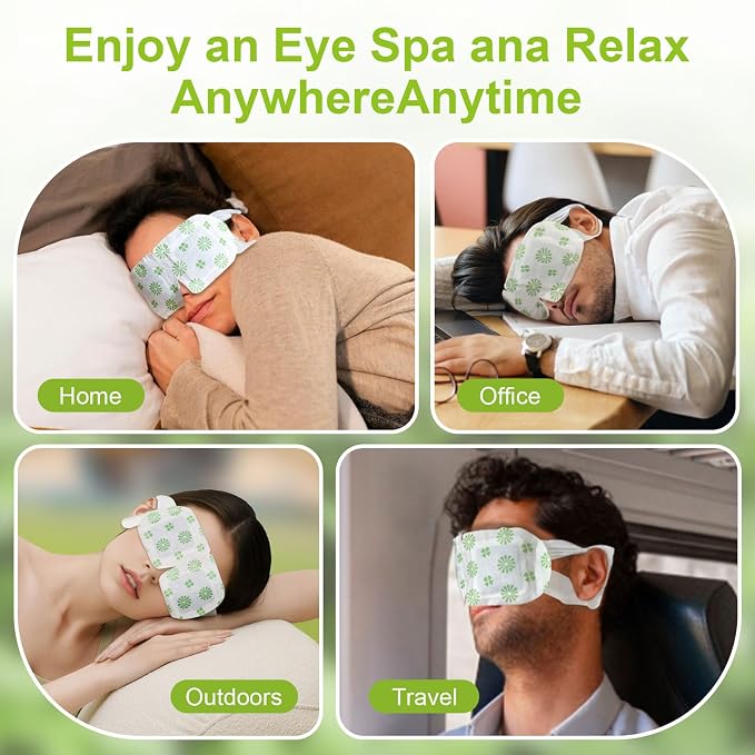 20 Packs Steam Eye Mask, Wormwood Steam Eye Masks Disposable, Self-Heating - Image 6
