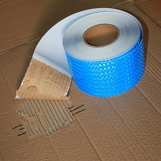 Industrial Reflective Tape Blue 4 inch Wide, Outdoor Waterproof Hazard - Image 2