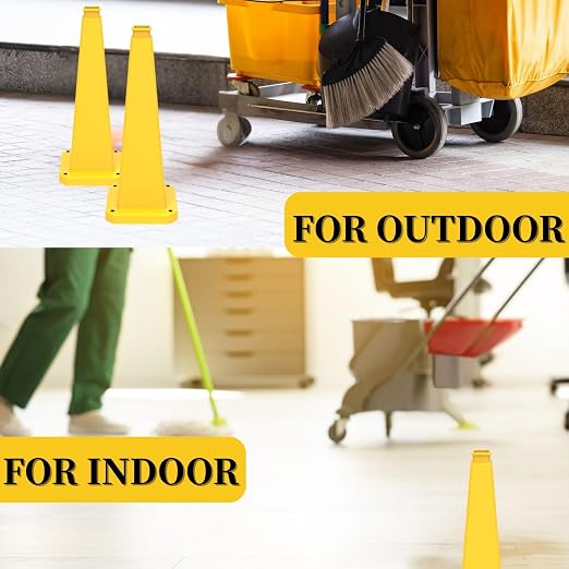 BESEA 6 Pack 28" Bright Yellow Traffic Safety Cones - Image 4