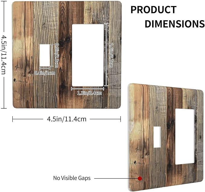 Barn Brown Wood Rustic Weathered Wood Print Outlet Covers 1 Toggle 1 Rocker - Image 4