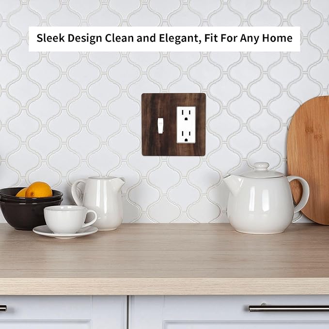 Decorative Outlet Covers Rustic Farmhouse Brown Wood Barn Door 2-Gang Combo - Image 7