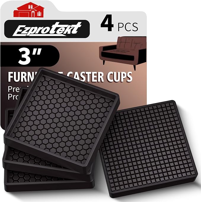 Ezprotekt 3x3” Square Rubber Anti Slip Furniture Pads Coasters by VisittheEzprotekt