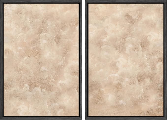 MUDECOR Framed Canvas Print Wall Art Neutral Abstract Minimalist Beige and by MUDECOR