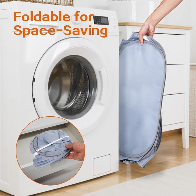 Sturdy Collapsible Laundry Baskets, Foldable Pop Up Laundry Hamper, Durable 2 - Image 6