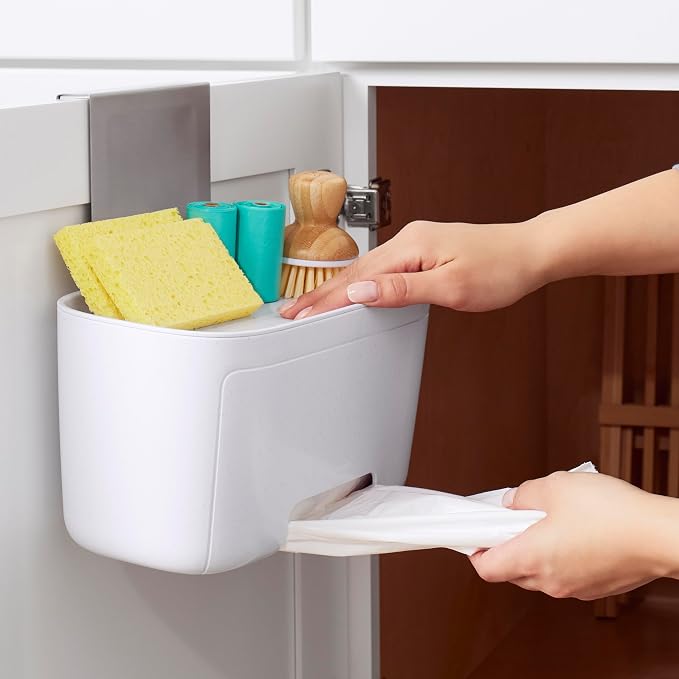 YouCopia DoorStash Garbage Bag Dispenser, Hanging Kitchen Cabinet Door Trash - Image 5