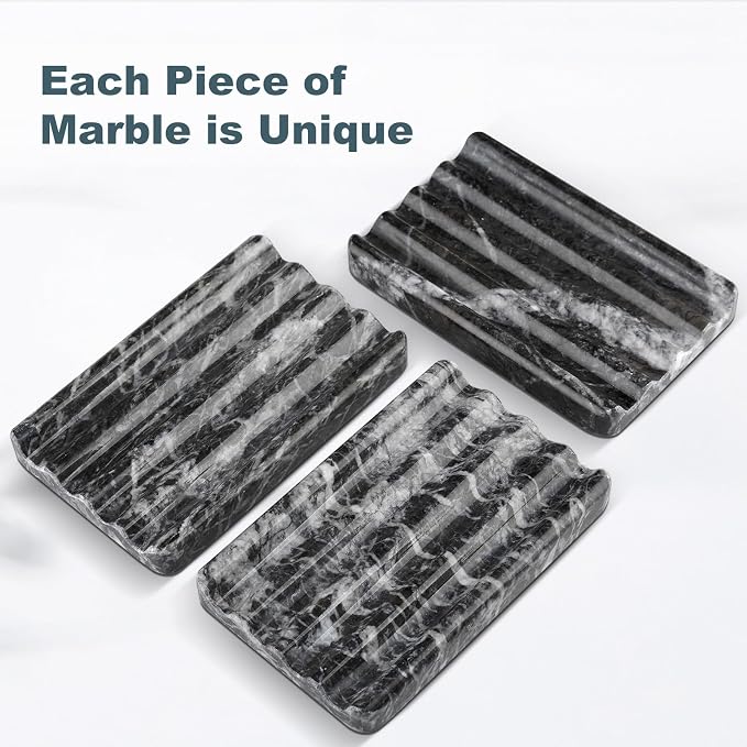 Marble Soap Dish, Bar Soap Holder Shower, Easy Cleaning Natural Stone Sponge - Image 4