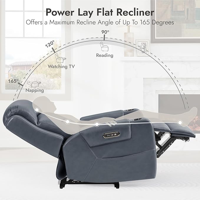 Watson & Whitely Oversized Genuine Leather Power Recliner Chairs - Image 4