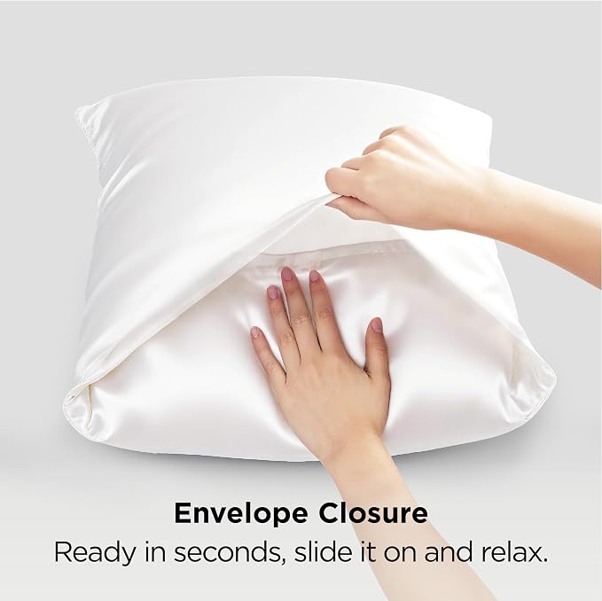 Bedsure Satin Pillowcases, Similar to Silk Pillow Cases Queen Size Set of 2 - Image 8