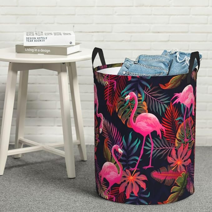 Laundry Basket Flamingos Collapsible Large Capacity, 63L Dirty Clothes Basket - Image 5