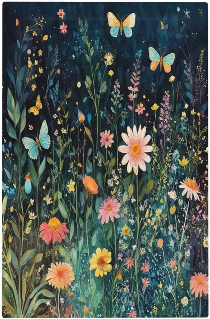 Light Switch Cover Plate Boho Vintage Floral Flower Butterfly 1 Gang No Device by LightSwitchCover
