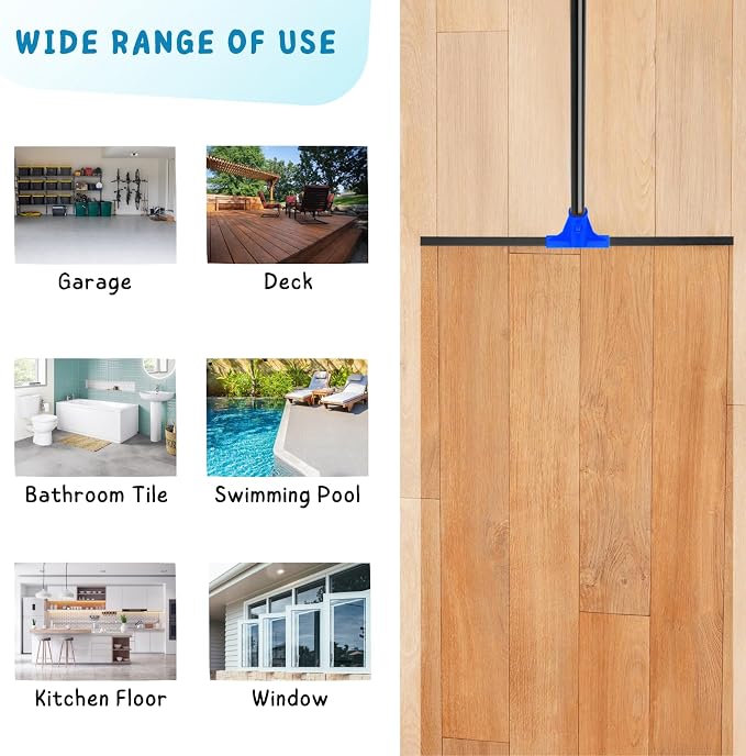 Floor Squeegee for Concrete and Tile Cleaning, Large Heavy Duty Water Scraper - Field & Grace