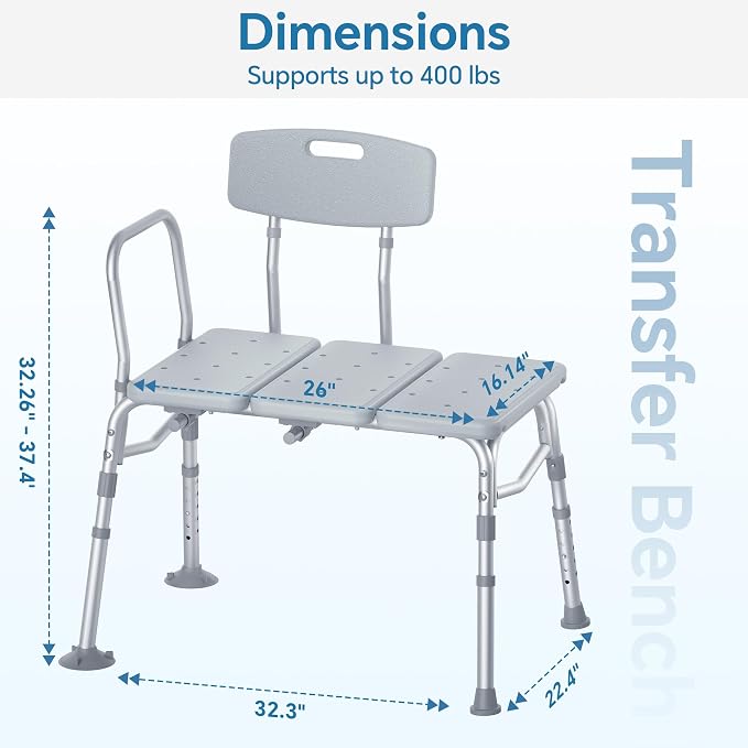 HOMLAND Tub Transfer Bench for Bathtub, FSA/HSA Eligible 400 lbs Heavy Duty - Image 7