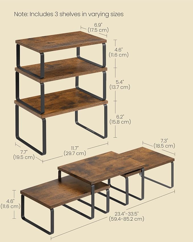 SONGMICS Cabinet Organizer Shelf, Kitchen Storage, Spice Rack, Expandable - Image 6