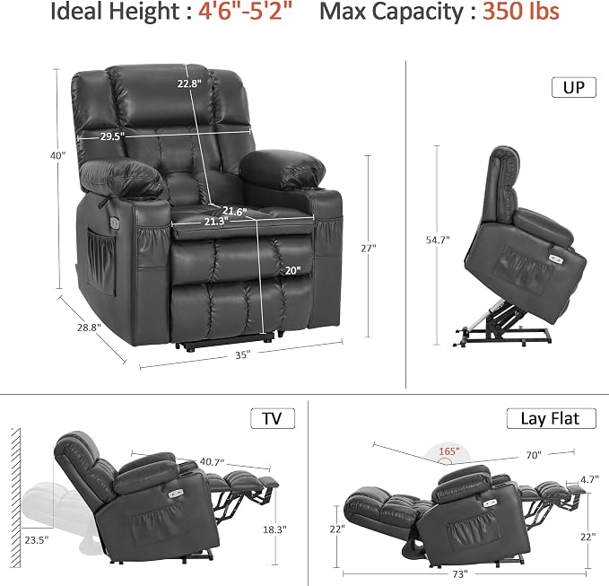 MCombo Dual Motor Small Power Lift Recliner Chair - Image 3