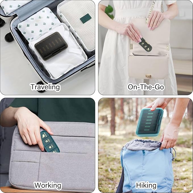 Weekly Pill Organizer 4 Times a Day, 7 Day Pill Box 4X, Portable - Image 5