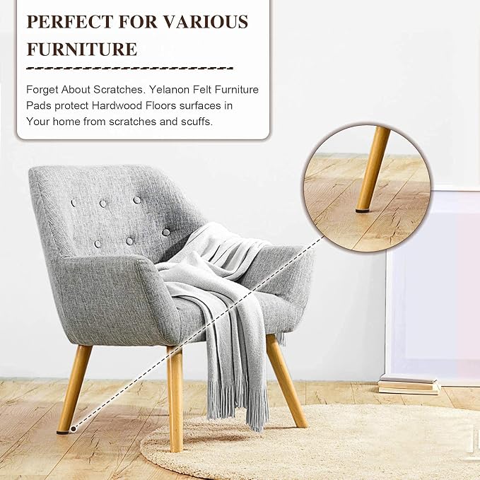 Yelanon Felt Furniture Pads -182 Pcs Premium Felt Pads - Image 6