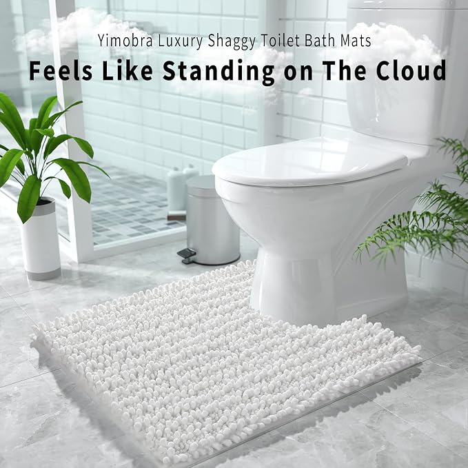 Yimobra Toilet Rugs U Shaped 24x20, Soft Comfortable Absorbent Chenille Toilet - Image 6