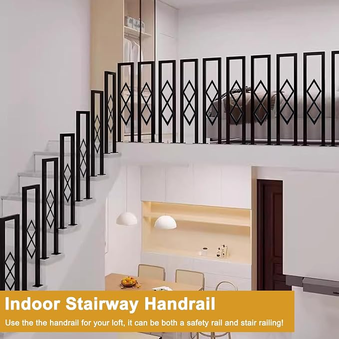 U-Shaped Stair Handrail, Porch Deck Loft Corridor Safety Non-Slip Support Poles - Image 2