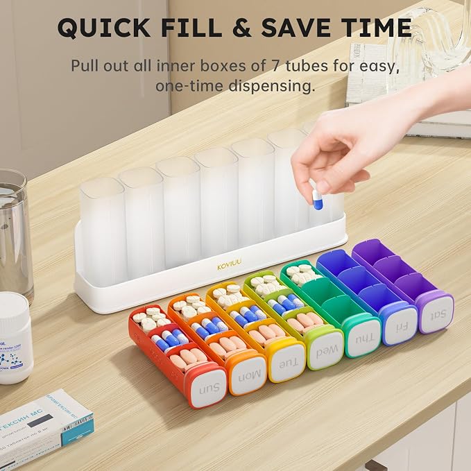 Weekly Pill Organizer 3X a Day, Detachable Pill Box 7 Day, Large 3 Times Daily - Image 6