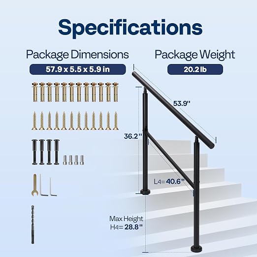 VIVOHOME 2-Pack 3 Step Hand Rails - Image 6