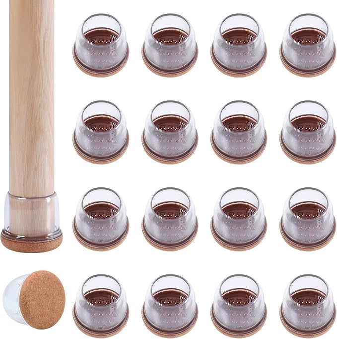 Ezprotekt 24-piece clear silicone chair leg floor protectors