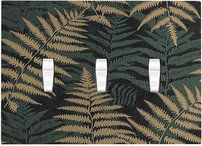 Decorative Switch Plates Botanical Fern Green Leaf Forest 3 Gang Wall Plate by Unknown
