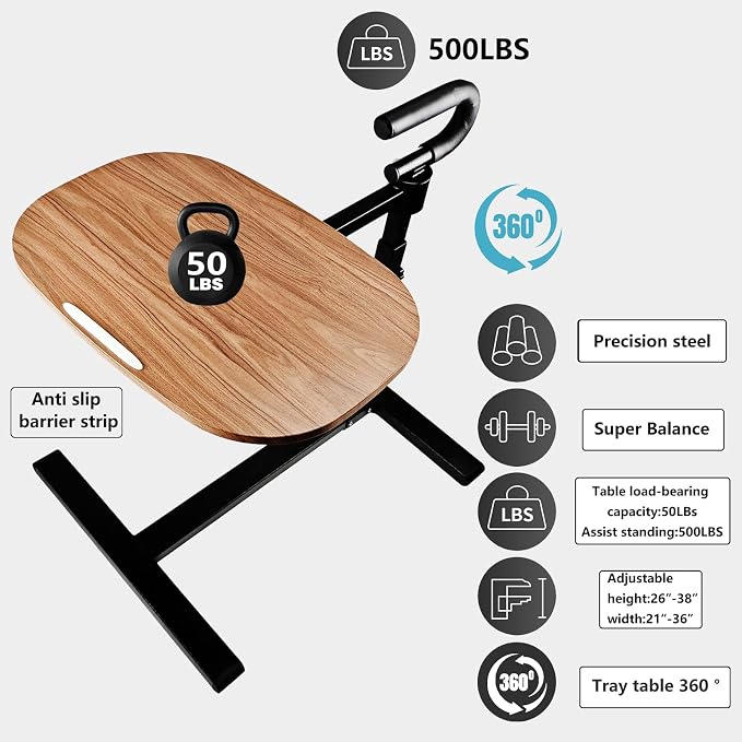 Auxiliary Standing Tray 360 Degree and Height Adjustable Rotating TV and Laptop - Image 5
