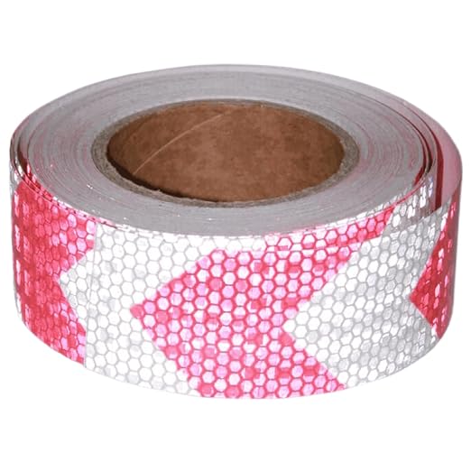 Industrial Reflective Tape Red and White Outdoor Waterproof 2 inch, High by tuyrchu
