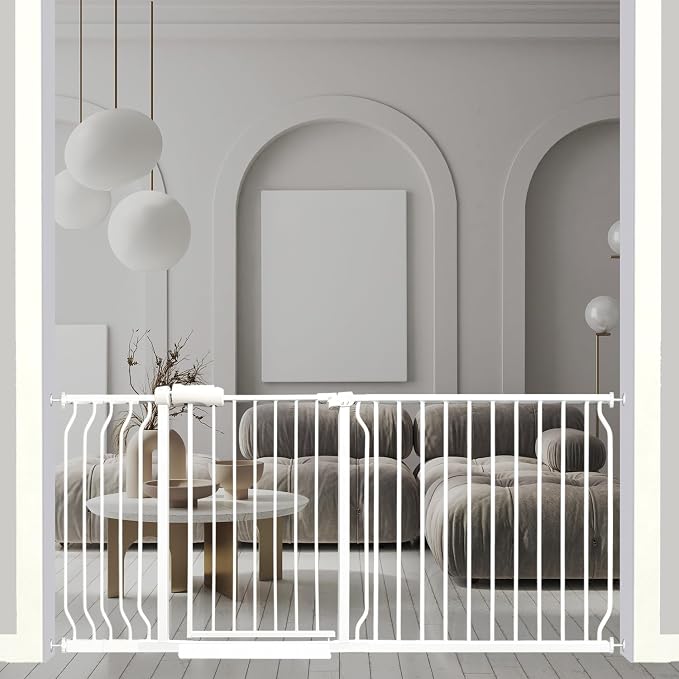 67-71.5 Inch Extra Wide Baby Gate, Pressure Mounted No Drill, Heavy-Duty Metal by Ghthes+Felle