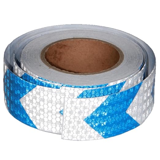 Reflective Tape Blue and White 2 inch X 66 feet, Outdoor Waterproof Hazard by tuyrchu