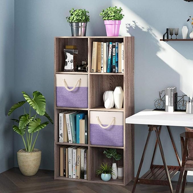 PRANDOM Large Foldable Cube Storage Bins 11x11 inch Fabric Linen Storage - Image 2