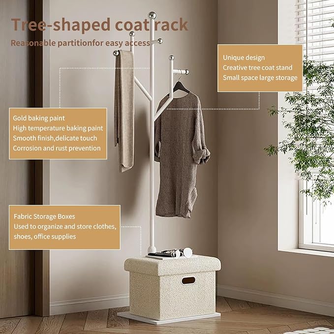Modern Metal Coat Rack Stand, Heavy Duty Coat Rack Freestanding - Image 5