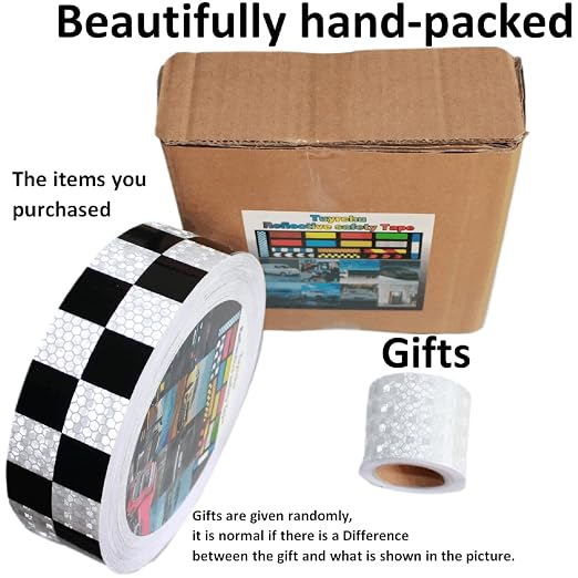 Black White Reflective Tape 2 inch X 166 feet, Outdoor Waterproof Hazard - Image 4