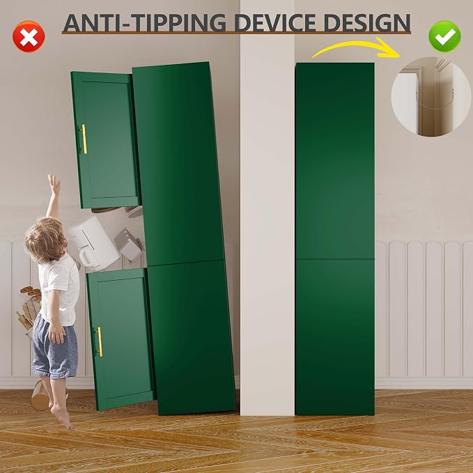 67" Tall Narrow Storage Cabinet Metal Bathroom Cabinet - Image 6