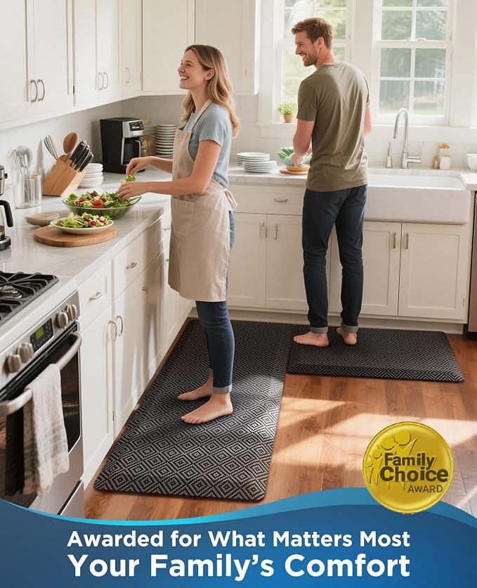 Ophanie Kitchen Mats for Floor, 3/4 inch Thick, 17x24 Anti Fatigue Cushioned Mat - Image 8