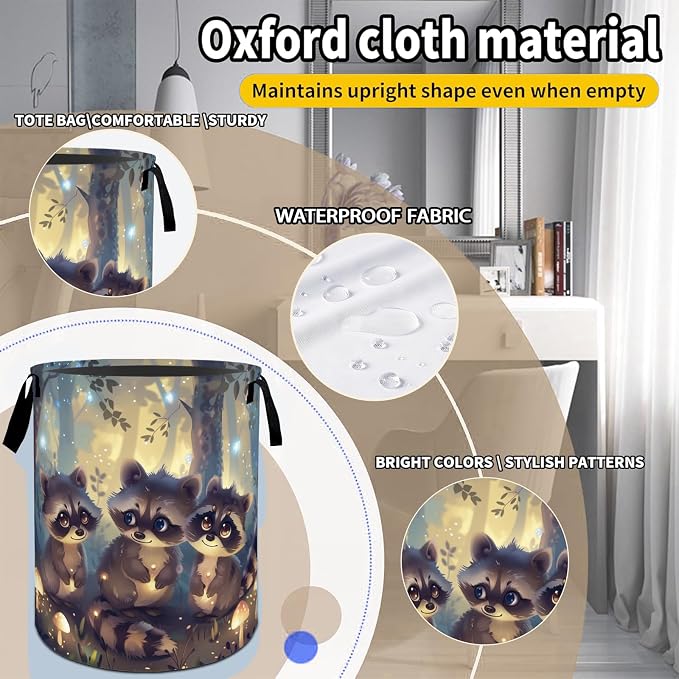 Cute Raccoon Laundry Basket Hamper - Image 5
