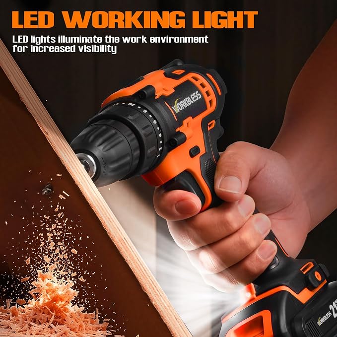WORKBLESS 21V Power Drill Set, Cordless Drill - Image 7