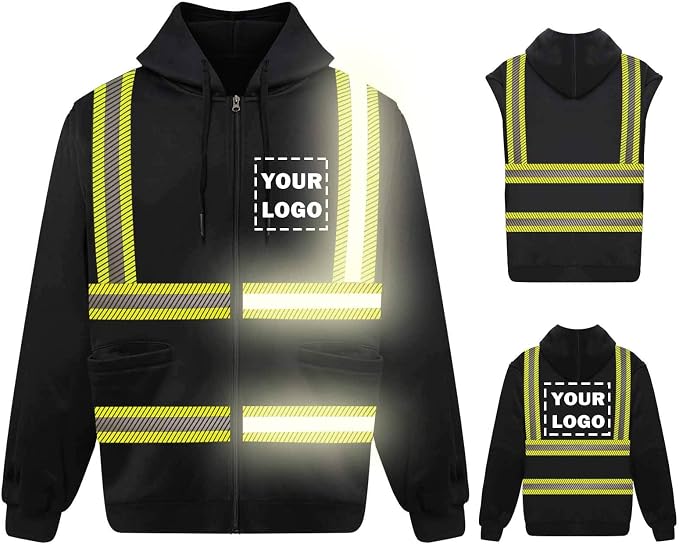 YOWESHOP High Visibility Reflective Safety Hoodie Jacket by YOWESHOP