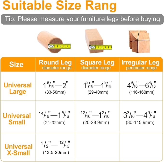 CHUNZEXI 16 Pack Extra Small Chair Leg Floor Protectors - Image 2
