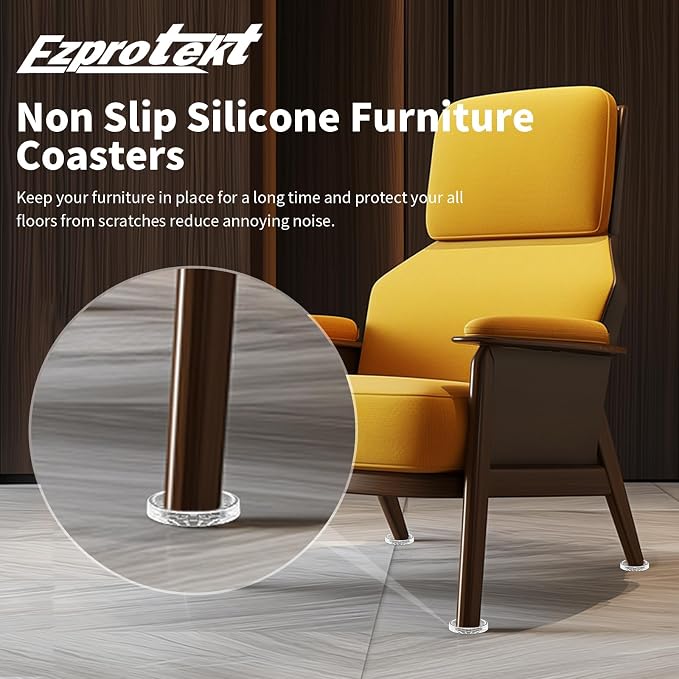 Ezprotekt Non Slip Furniture Pads, Round Furniture Coasters - Image 5