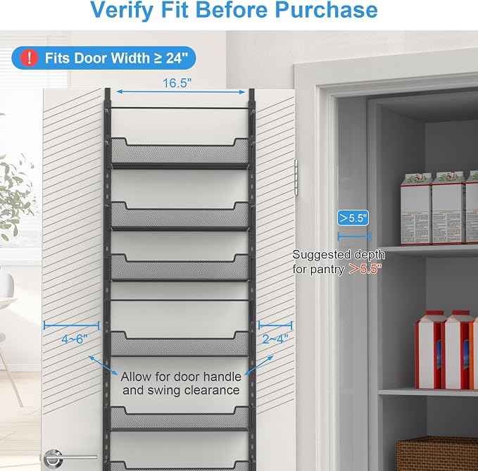 Over the Door Pantry Organizer, 10-Tier Over the Door Organizer - Image 3